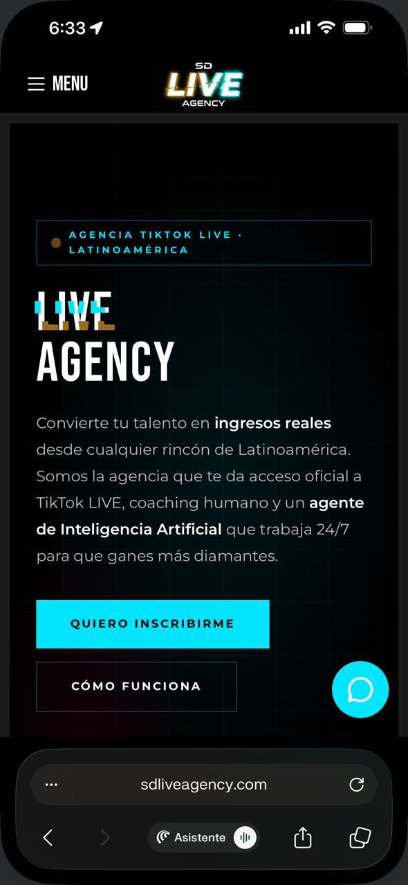 Paso 1: abrir sdliveagency.com
