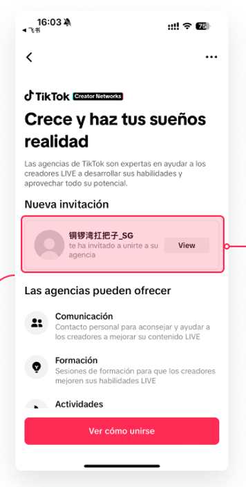 Paso 4: ver invitación de la agencia